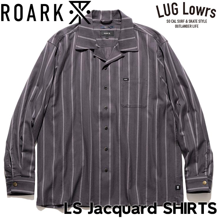 ROARK ロアーク LS Jacquard SHIRTS 長袖シャツ 開襟シャツ ジャガード RLWJ1200-BLK 日本代理店正規品