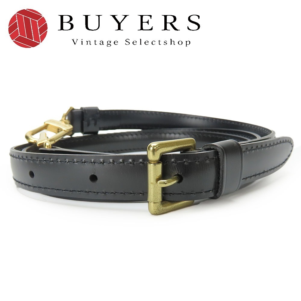 中古 ショルダーストラップ レザー ノワール ブラック ゴールド金具 エピ用 アクセサリー 小物 レディース 女性