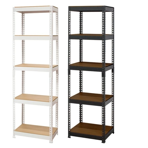 メタル&ウッドラック スチールラック 幅51 奥行41 棚5段 MK-855N