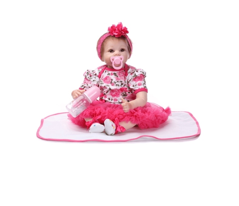 超熱 22inch Cute Lifelike Clothes With Boneca Doll Silicon filling PP Girl  Doll Baby Toddler Reborn 55cm フィギュア - italianza.com.py