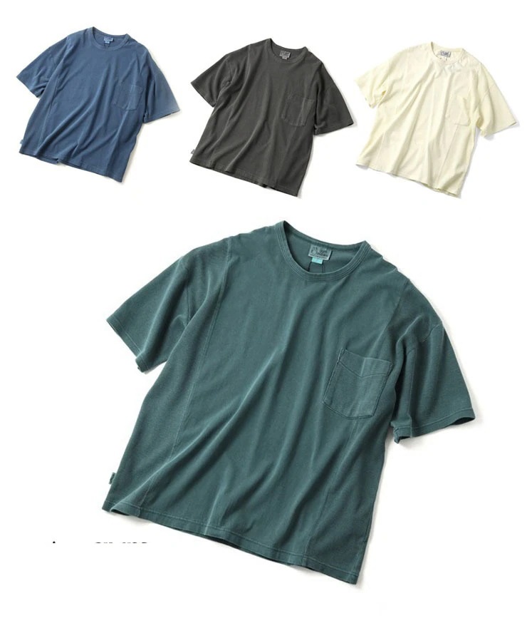 ピグメントワッフル切り替えビッグTee Tシャツ 半袖 メンズ 大きいサイズ レディース 春 夏 春夏 G518784