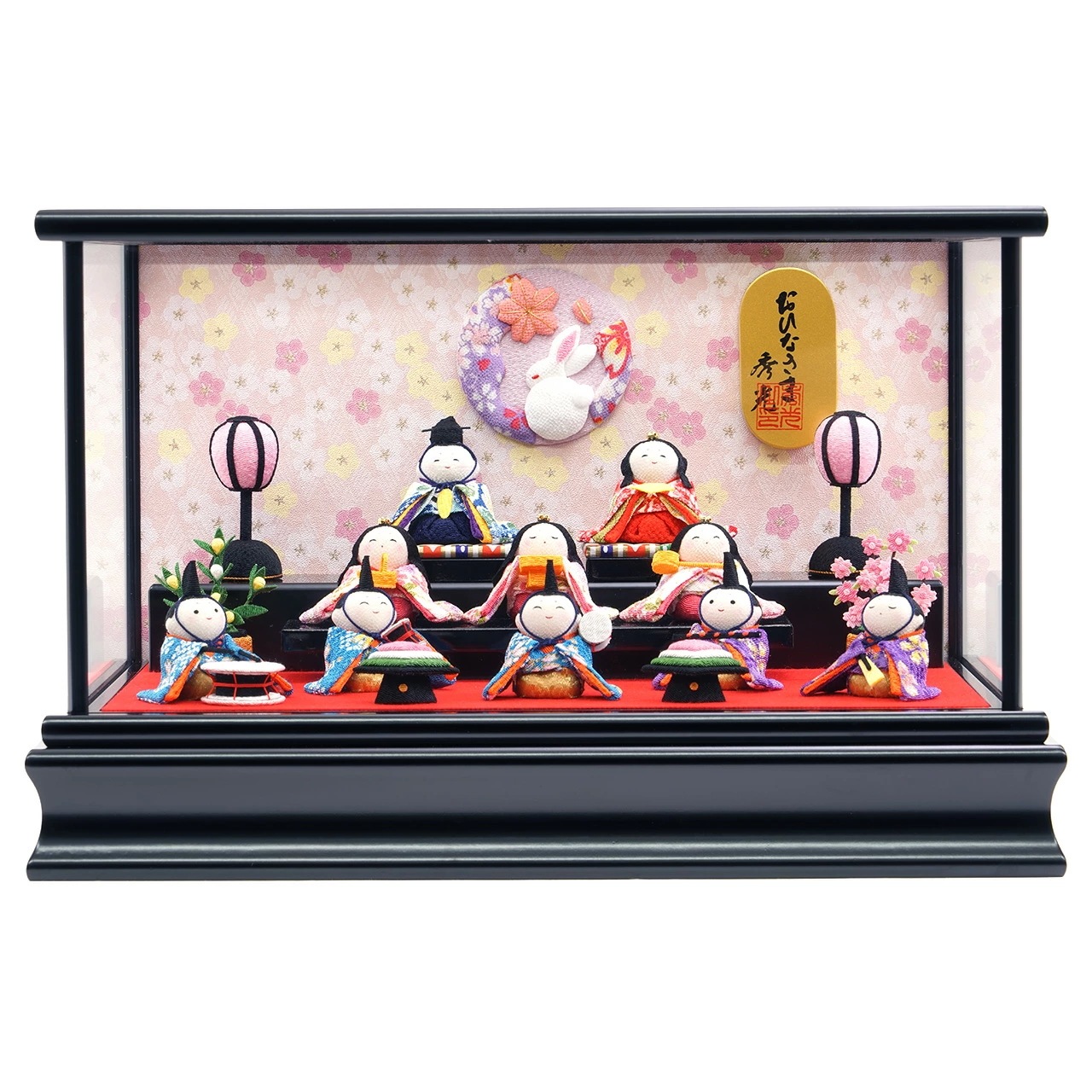 雛人形 ひな人形 お雛様 おひなさま コンパクト ミニ 初節句 かわいい ひなまつり 雛祭り 送料無料 ケース ちりめん十人 10人 小さい 2025年 新作 秀光 限定品 買得 お得 人気 P81