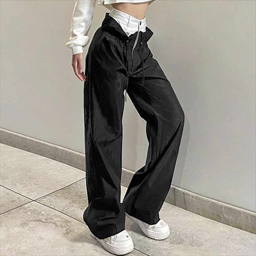 ボトムス パンツ フレア Aライン 個性派デザイン 重ね着風 大人可愛い おしゃれ かっこいい 大人女子 ボーイッシュ 個性的 クール 無地 秋 20代 30代 レディース お出かけ