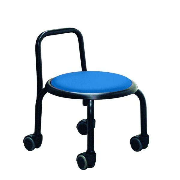 堅実な究極の スタッキングチェア/丸椅子 【代引 スチールパイプ 幅32cm ブルーブラック】 【同色3脚セット 椅子