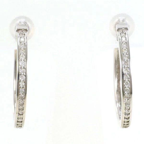 K18 18金 WG ピアス ダイヤ 0.12 ×2 カード鑑別書 ジュエリー 中古