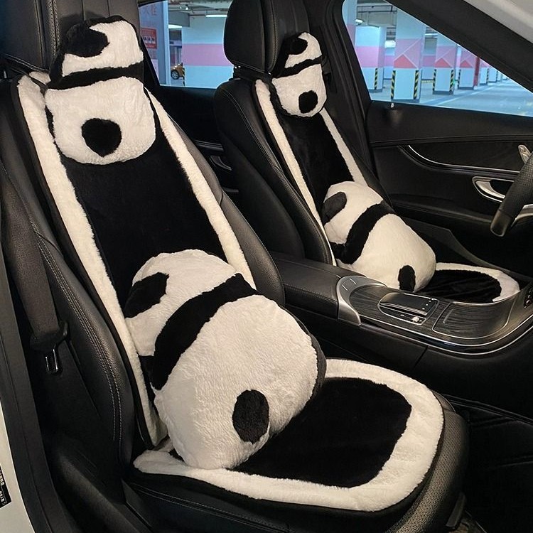 車のシートクッション秋と冬豪華な後部3ピース車のシートクッション暖かい黒の高級シートカバー