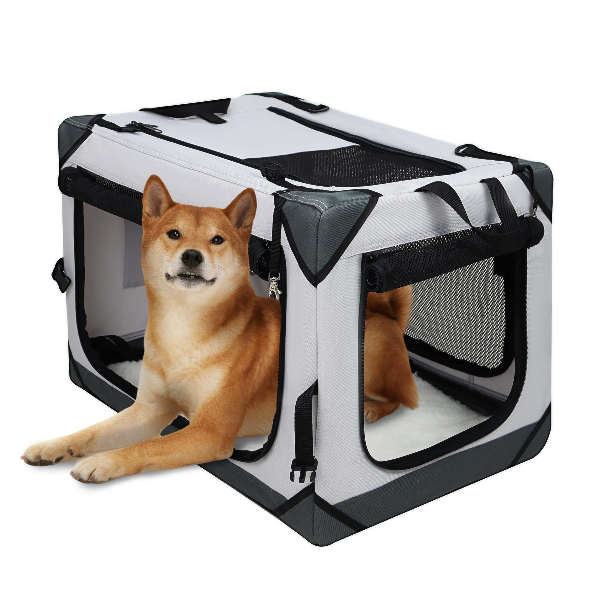 Totoro ball 犬 キャリーケース 犬 猫 キャリーバッグ 折り畳み ソフトクレート 犬用クレート ロック付き 給水ボトルバンド付き 洗濯可能 中型犬 15kgまで『災害簡易宿泊アウトドア 9,025円