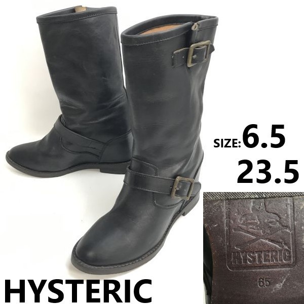 ヒステリック/HYSTERIC本革/レザー/エンジニア/ロングブーツ【size:6.5/23.5/レディース/黒/black】Leather/Boots/shoessWB106-44