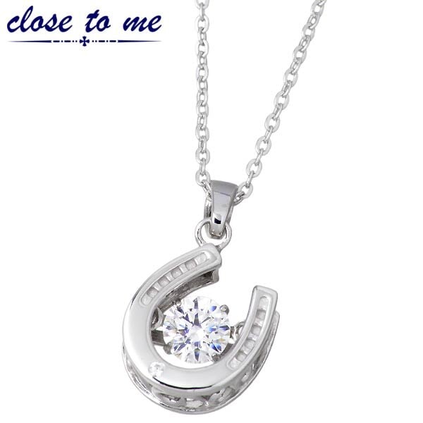 クロストゥーミー close to me ホースシュー シルバー ネックレス CZ ダンシングストーン