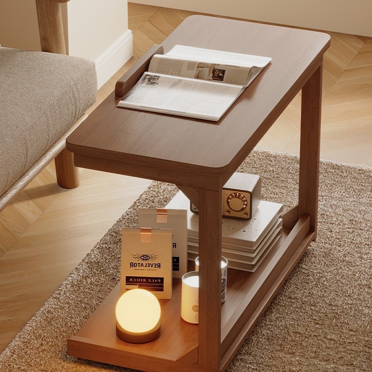可移动床边桌2024新款简约小型电脑桌卧室家用客厅可翻转沙发边桌