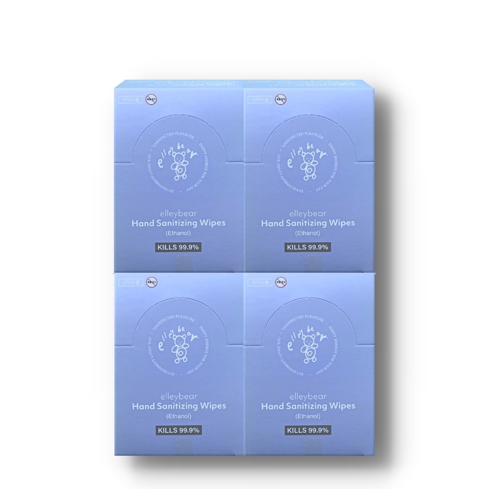 携帯用 個包装 手指消毒ティッシュ 4箱セット (30包(枚)/1箱 殺菌消毒 99.9% Vegan認証 韓国食品医薬品安全処認証医薬部外品)