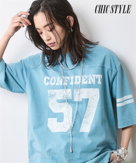 Tシャツ・カットソー 綿100％フットボールTシャツ 大きいサイズ有 シックスタイル