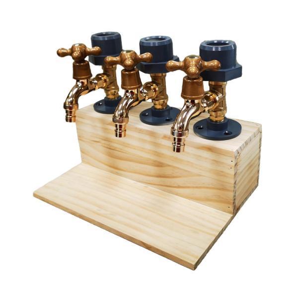 アルコール ビール ウッド ディスペンサー 飲用蛇口 父の日 パーティー用 3頭