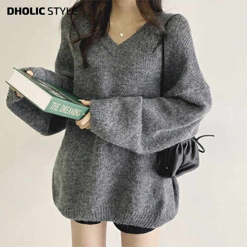 [メガ割りSALE]Vネックニットミニワンピース・p627591