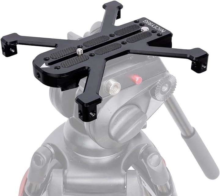 マンフロット規格 四脚ベースプレート 三脚プレート用 Manforttoプレート Manfortto規格の三脚に対応する DSLR 装備 DSLRリギングケージ用-561( Black)