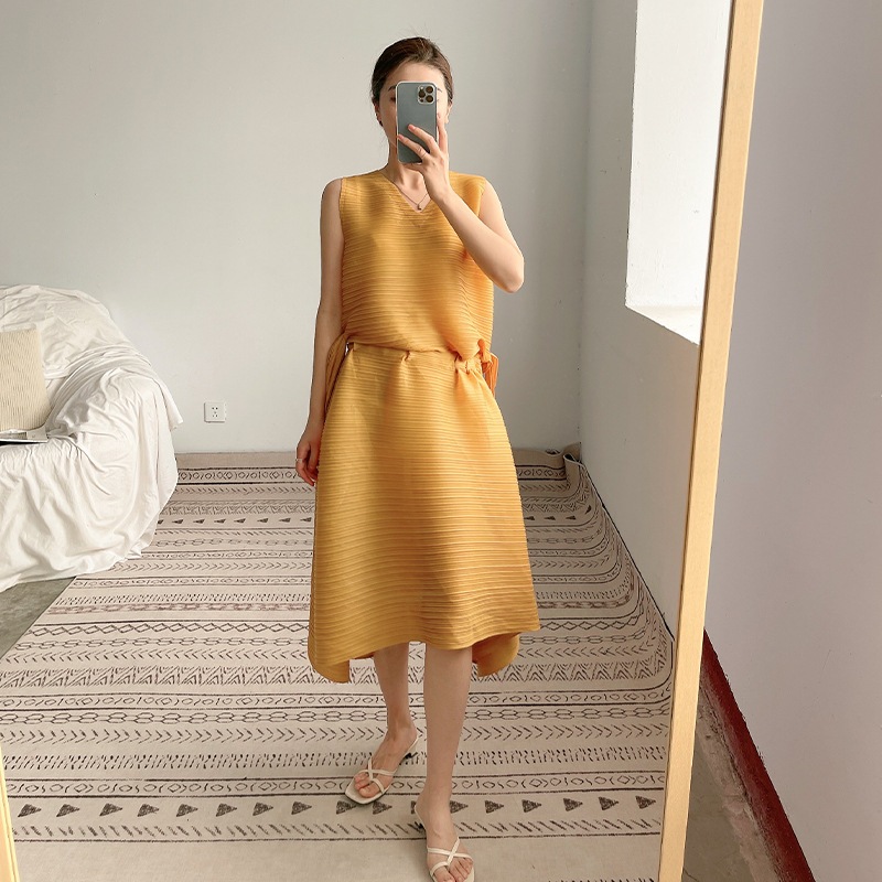 しわワンピース女性の気性が軽い熟風夏に腰を収めて痩せて見える百パートナー