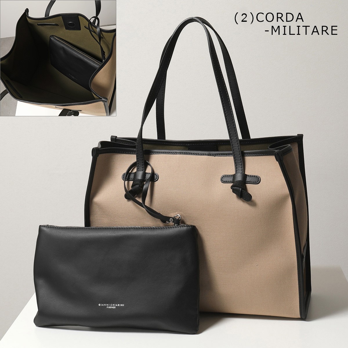 【訳あり】GIANNI CHIARINI ジャンニキアリーニ トートバッグ MARCELLA M マルチェッラ BS 6850 CNV-SE レディース キャンバス ポーチ付き