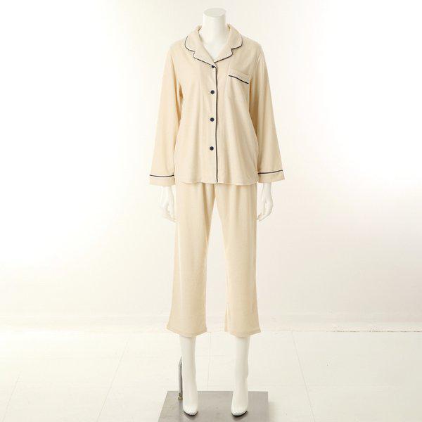 ソルブ柔らかく伸縮性があり吸汗性に優れたテリー素材の無地女性用パジャマ寝巻きVPA4566W