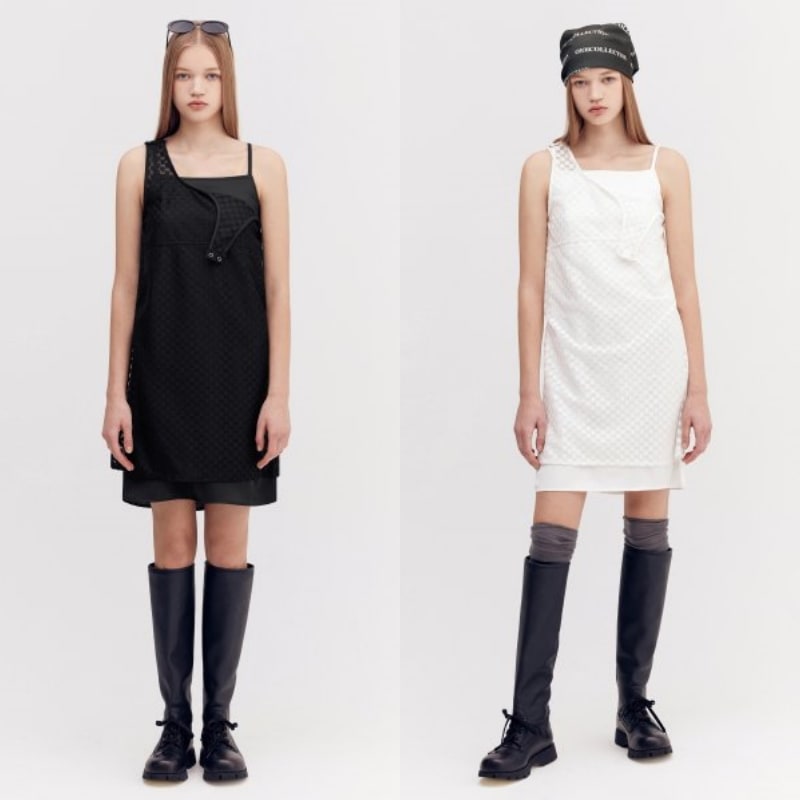 5252 オーアイオーアイ CHECKERED PATTERN LAYERED DRESS 韓国正規品