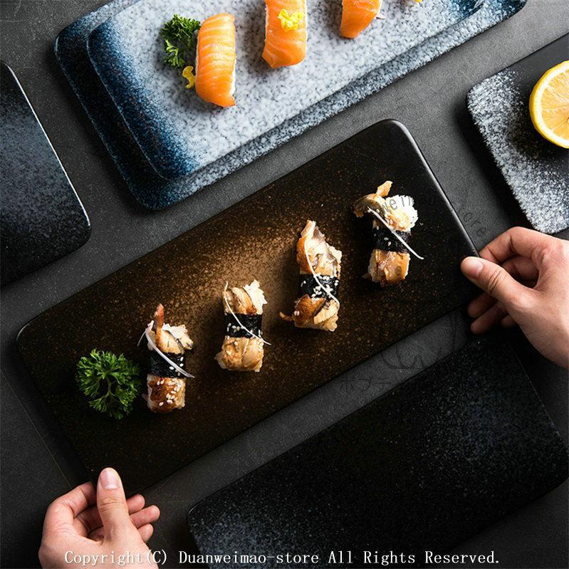 大皿 長皿 おしゃれ 和食器 角皿 焼き物皿 中皿 プレート 小皿 取り皿 大鉢 盛り鉢 和風 エレガント お魚皿 寿司 ロング盛り付け皿 長角皿 シンプル30%までに制限