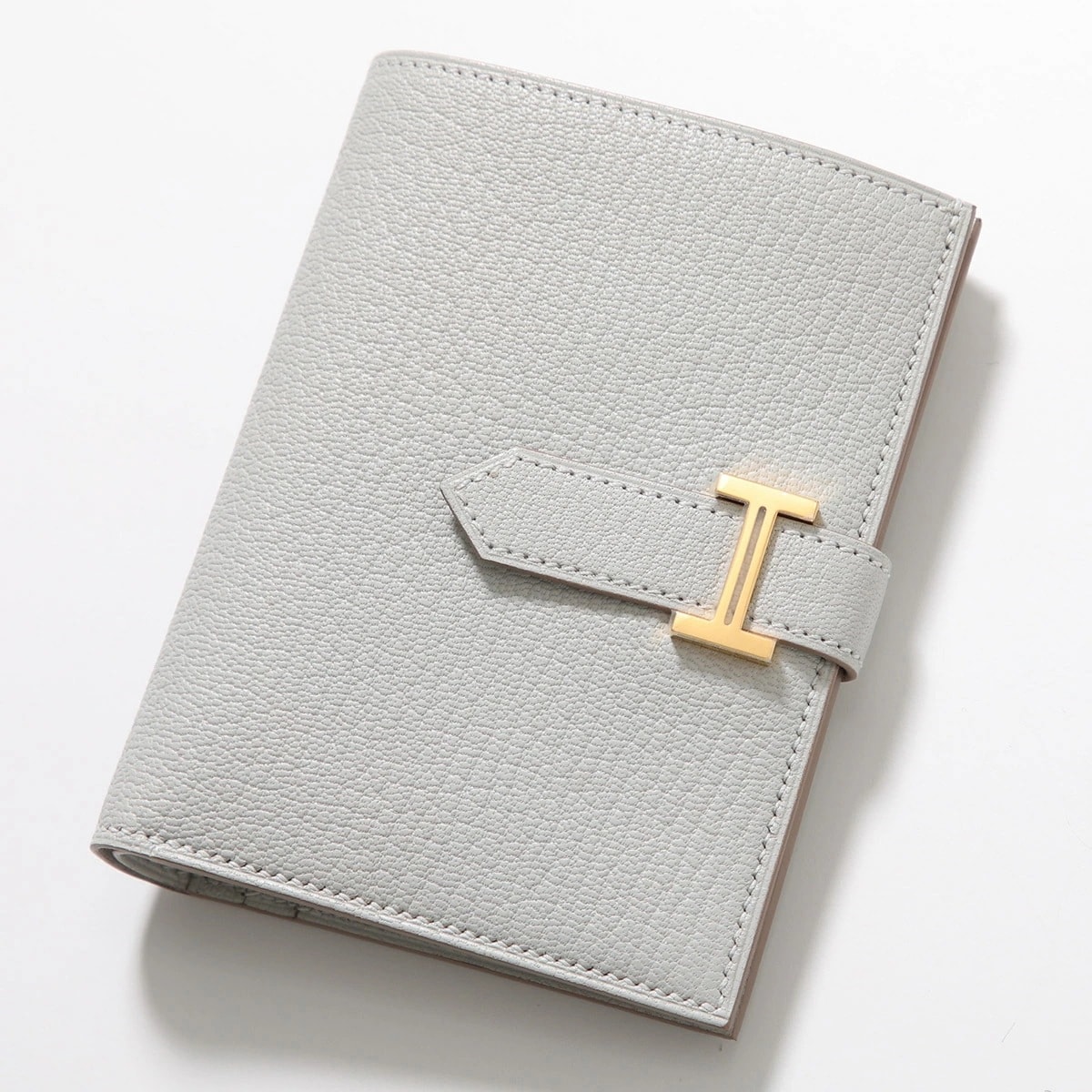 HERMES エルメス 二つ折り財布 ベアン コンパクト BEARN COMPACT 039789CC レディース シェーブル レザー ミニ財布 W刻印 Hパーツ Bleu-Pale/GD金具