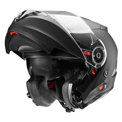 【国内SG/PSC正規品】 FUKUSEI バイクヘルメット フルフェイス インナーシールド付き システムヘルメット フリップアップ FF868 (マットブラック, M)