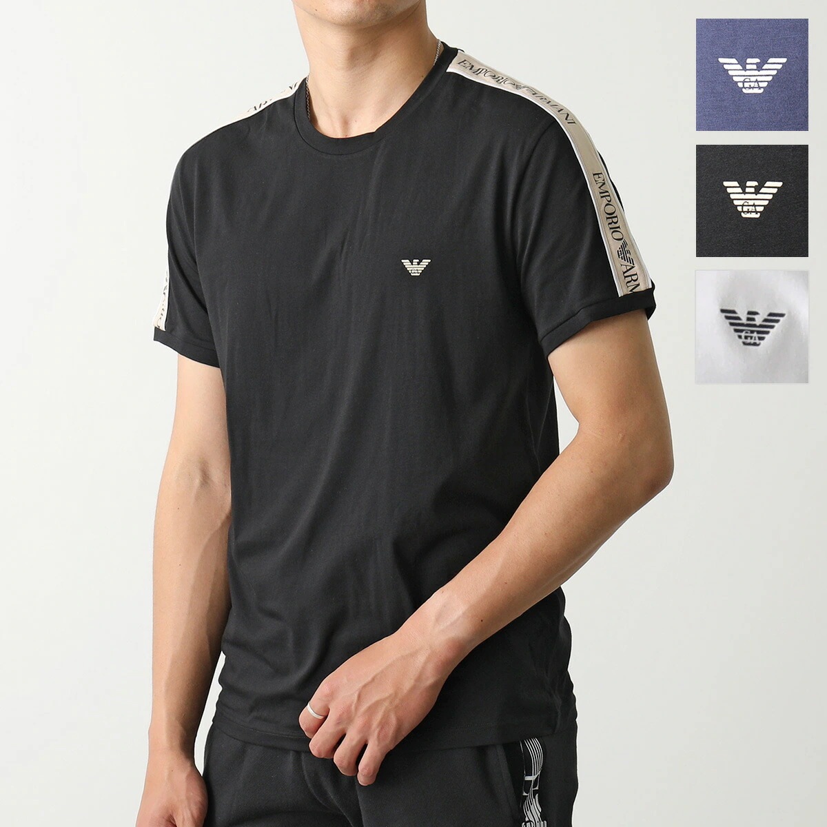 EMPORIO ARMANI UNDERWEAR エンポリオアルマーニ Tシャツ 111890 3R717 メンズ 半袖 カットソー イーグルロゴT ストレッチ カラー3色