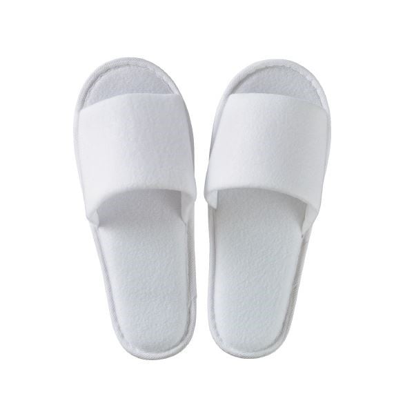 （まとめ）スマイル 使いきり起毛スリッパ ニット地 5足入[x10セット]