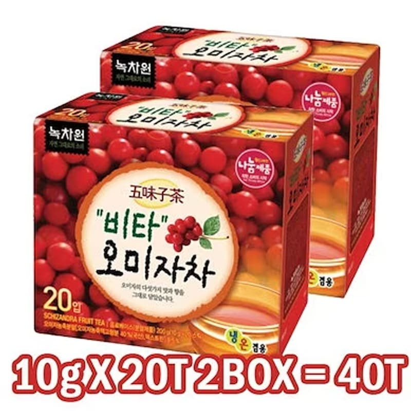 [緑茶園] ビタ 五味子茶 10g*10t (4BOX = 40t) 甘酸っぱく美味しいお茶 / 韓国食品 / オミジャ
