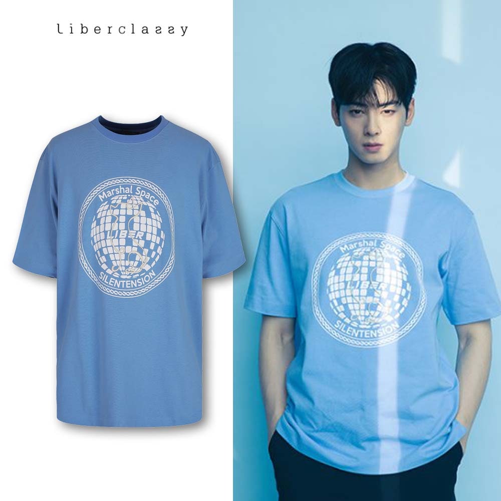 [チャウヌ着用] BLUE LOGO PRINT T-shirt ブルーのロゴプリントシャツ LIS41850