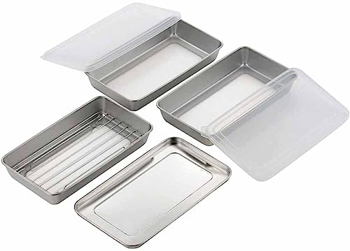 下村企販 揚げ物 バット 7点セット 【日本製】 下ごしらえに便利 小分け フタ付き アミ付き 料理 天ぷら 角バット 浅型 ステンレス 燕三条 35573