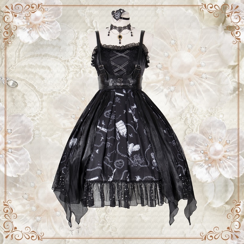 Heartbeatsロリータオリジナルブラッドダイアリー1型ミリタリーローダークスタイルJSKノースリーブワンピースlolitaゴシックスタイルワンピーススカート