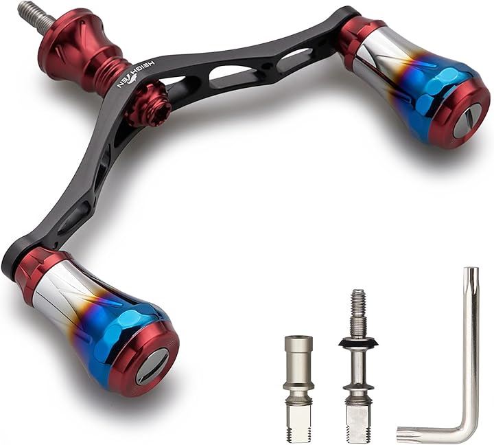 V2.0 95mm リール ハンドル 20mm ハンドルノブ 搭載 シマノ ダイワ 通用 スピニングリール用 Aurora(V2.0 - ワインレッド＆ブラック, 95mm) 6,188円