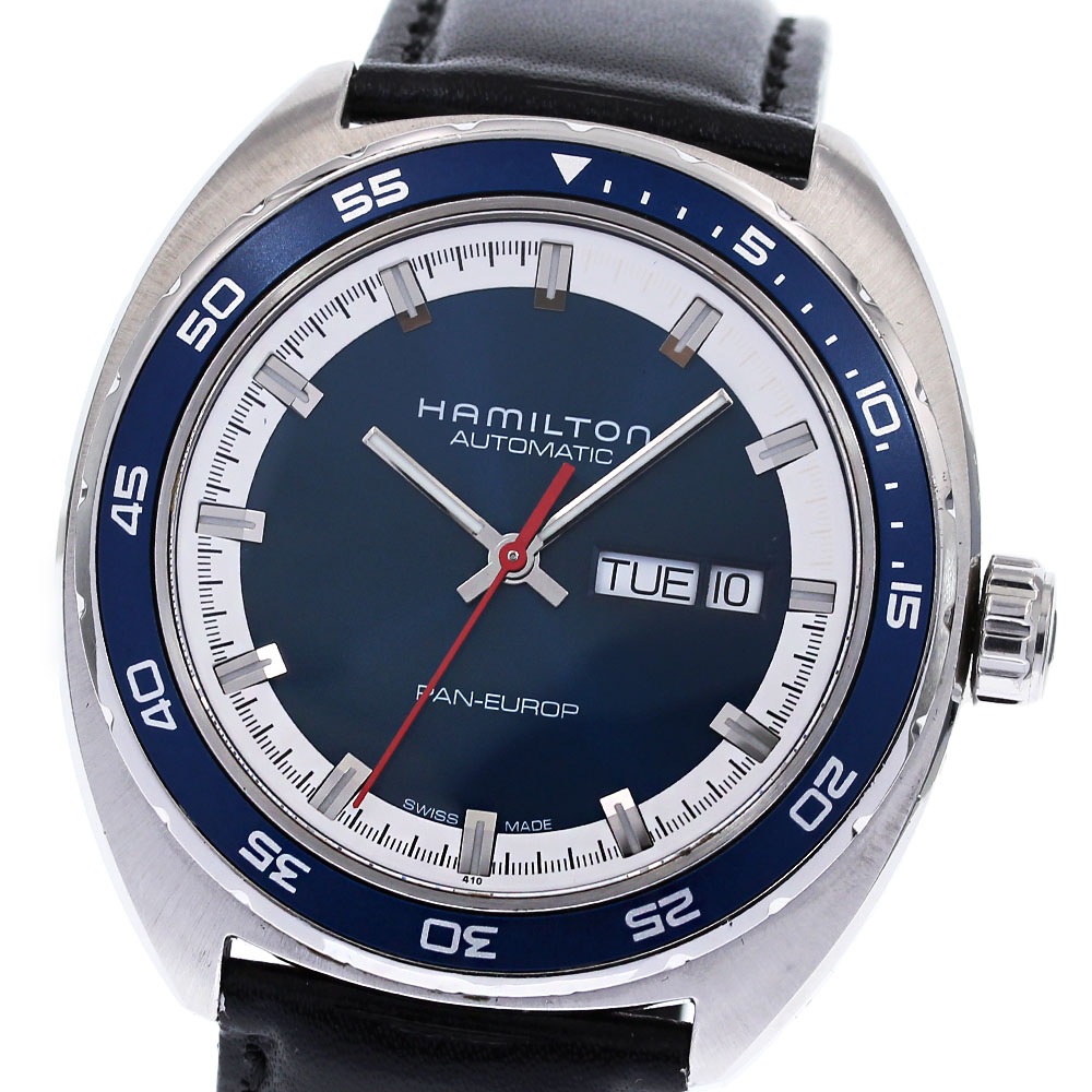 ハミルトン HAMILTON H354050 パンユーロ デイデイト 自動巻き メンズ 箱付き_828219【中古】