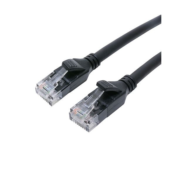 （まとめ） ナカバヤシ ミヨシCAT.6A LANケーブル スタンダード ブラック 5m C6A-05BK 1本 (×5セット)