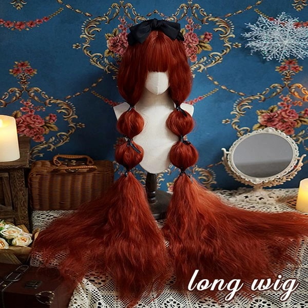 超ロング ウィッグ lolita レディース フルウィッグ 小顔効果抜群 長髪 ロングウィッグ ゆめ可愛い 原宿風 かつら 巻き毛 ぱっつん前髪 コスプレ ロリータ 可愛い キュート パーティー ハロ
