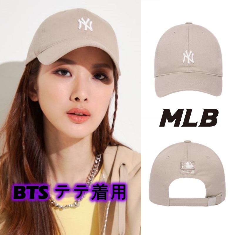 【MLB】 Rookie Unstructured Ball Cap NY Beige BTS テテ着用