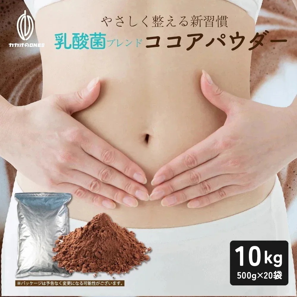 乳酸菌ブレンドココアパウダー 10kg(500g×20) 純ココア ココアココア 砂糖不使用 無添加 香料不使用 パウダー カカオ 大容量 お徳用 製菓 製パン お菓子作り