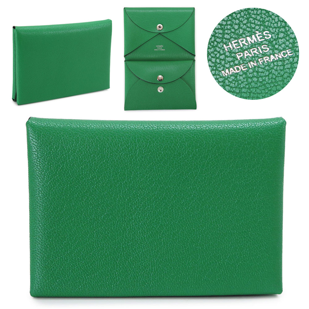 HERMES エルメス カルヴィ イエロー系 名刺入れ　カードケース フランス製 HERMES エルメス カルヴィ イエロー系 名刺入れカードケース