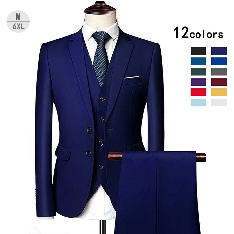 【激安販売】スーツ 3ピーススーツ セットアップ メンズ メンズスーツ セットアップ ジネススーツ 礼服 1ツボタンスーツ スリム フォーマルスーツ メンズ アウトレット 紳士服 ブラックスーツ 大き
