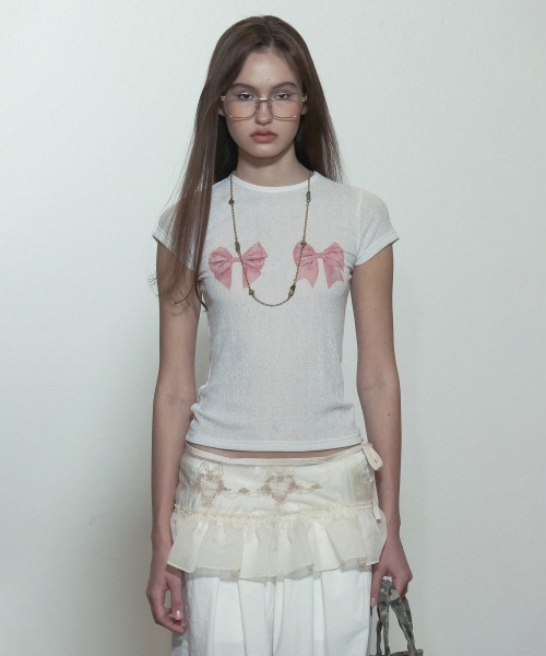 【2タイプ】Bow Bow Baby Tee 8,990円