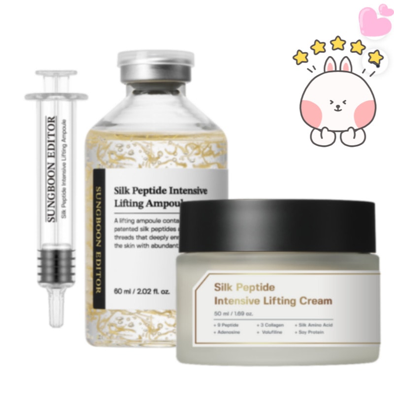 【すっきり印象ケア】シルクペプチド アンプル60ml＋ゴールドクリーム50ml セット1ea 整肌・ハリ感ケア