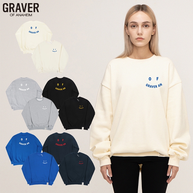 [UNISEX]OF GRAVER AN ロゴスマイルスウェット_5color