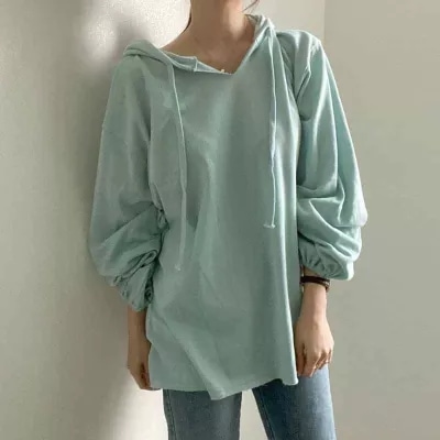 chic秋のロープ引き連帽長袖衛衣女ゆったり減齢カジュアル上着