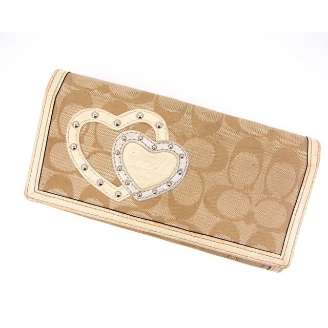 長財布 シグネチャー ベージュ 中古