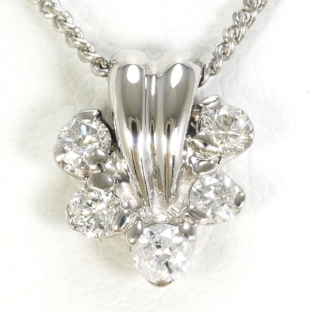 PT850 プラチナ ネックレス ダイヤモンド 0.17ct 総重量約3.3g 約40cm 中古