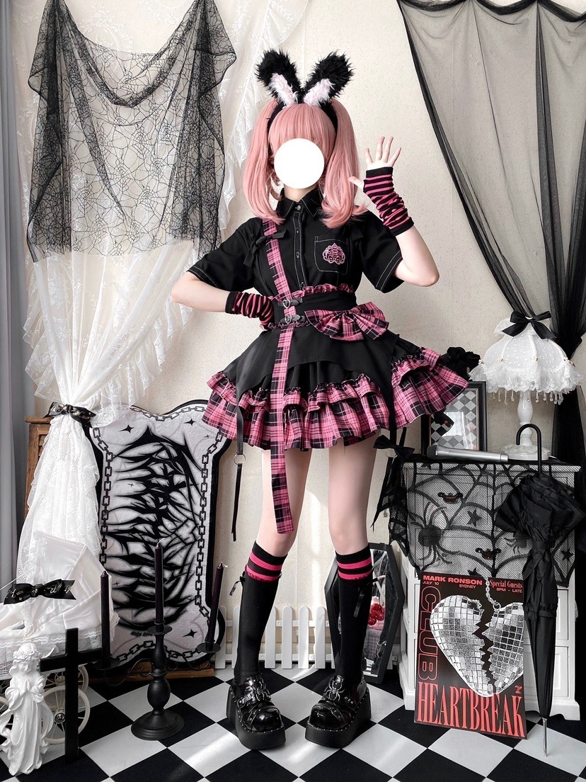 ロリータ コスプレ ハーフスカート SKチェック ディアボロ ガールズヒットワンピース ロリータ