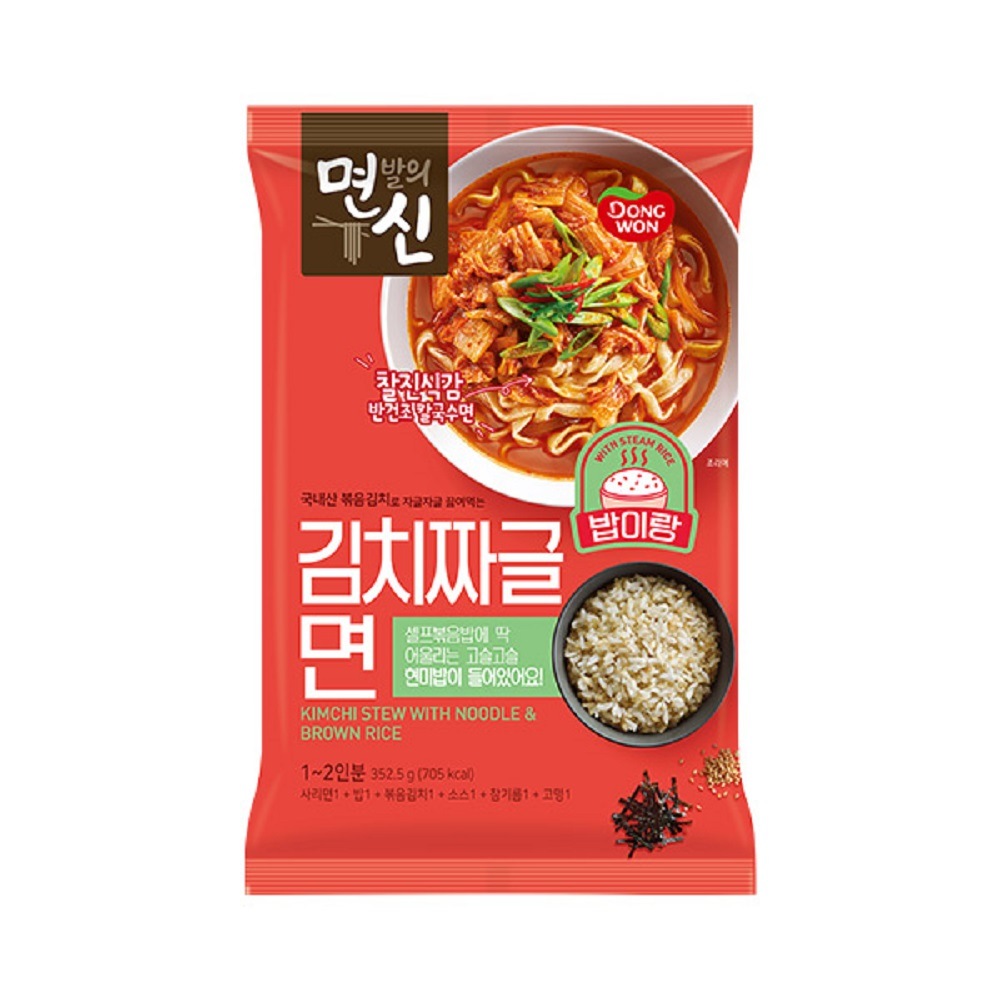 韓国KMEAL-ドンウォン 麺のすっぱい ご飯とキムチチャグルミョン 342g x 4個 サミョン ご飯 炒めキムチ ソース ごま油 高名 おいしい 韓国