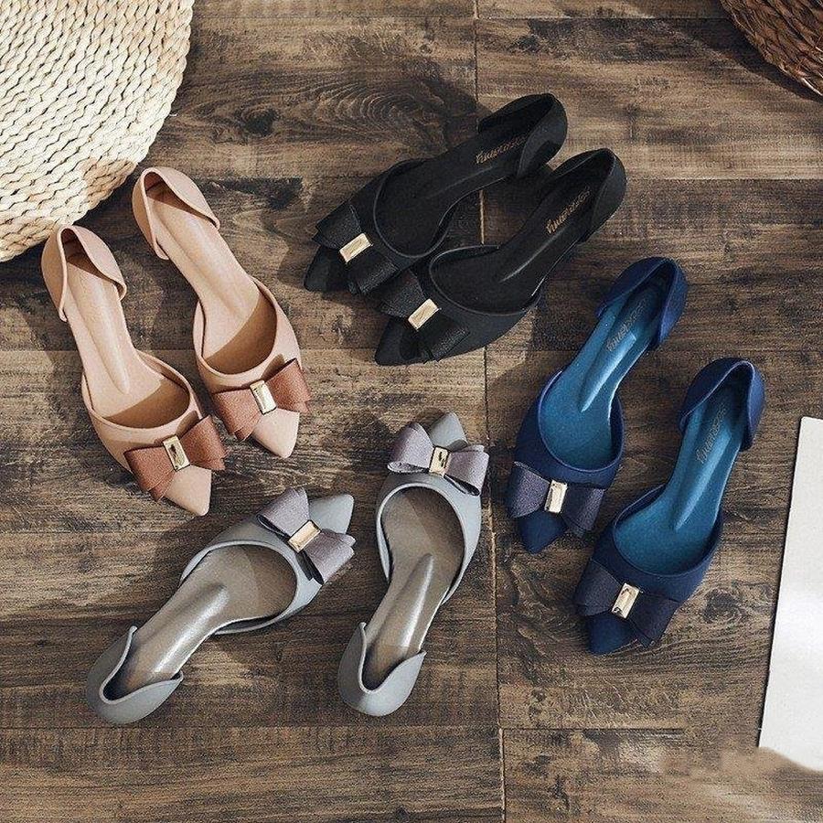 フラットシューズ パンプス 走れるパンプス レディース オープントゥ サンダル リボン ゼリー ハイヒール 太ヒール 結婚式 通勤23-25cmオフィ 痛くない