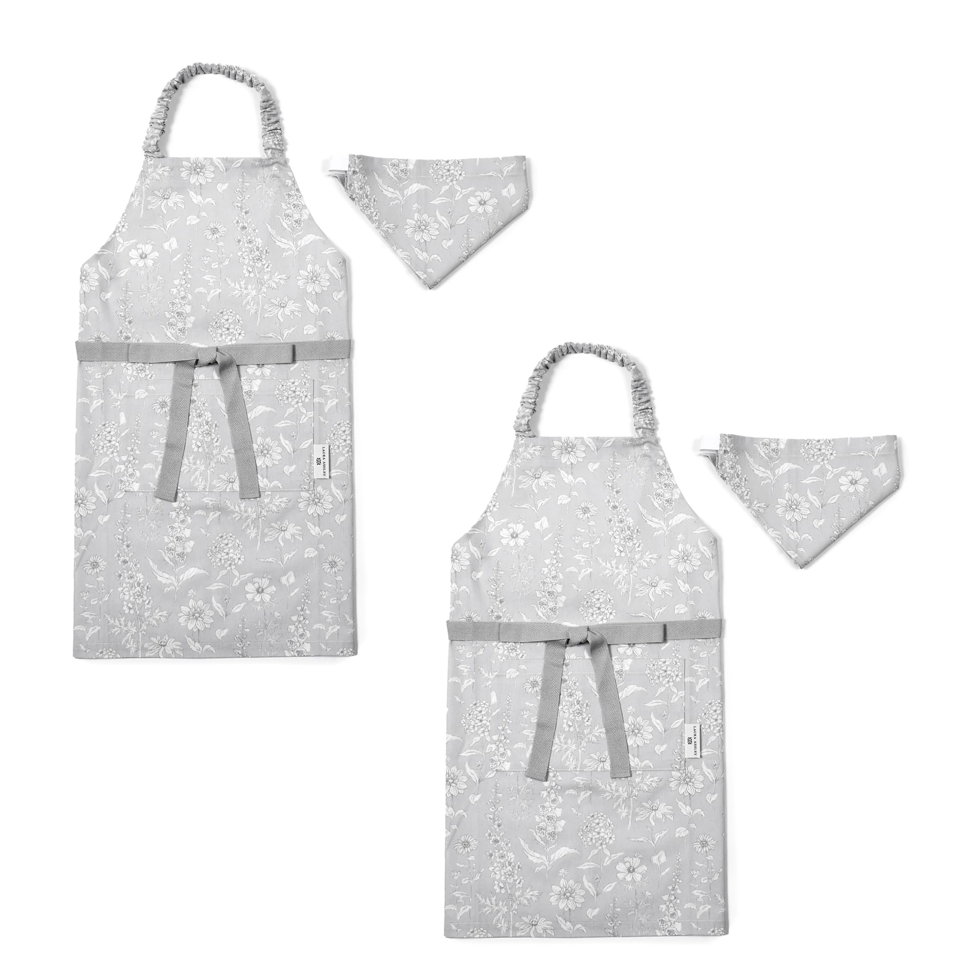 COLORFUL CANDY STYLE LAURA ASHLEY 子どもエプロン(130～160cm) Lisette 2枚セット おしゃれ 子供用 子供 こども エプロン 三角巾 セット ゴム キ
